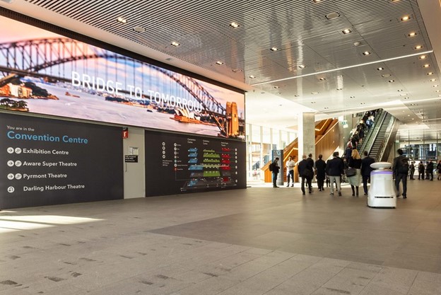 A photo of the hall in the Convention Centre